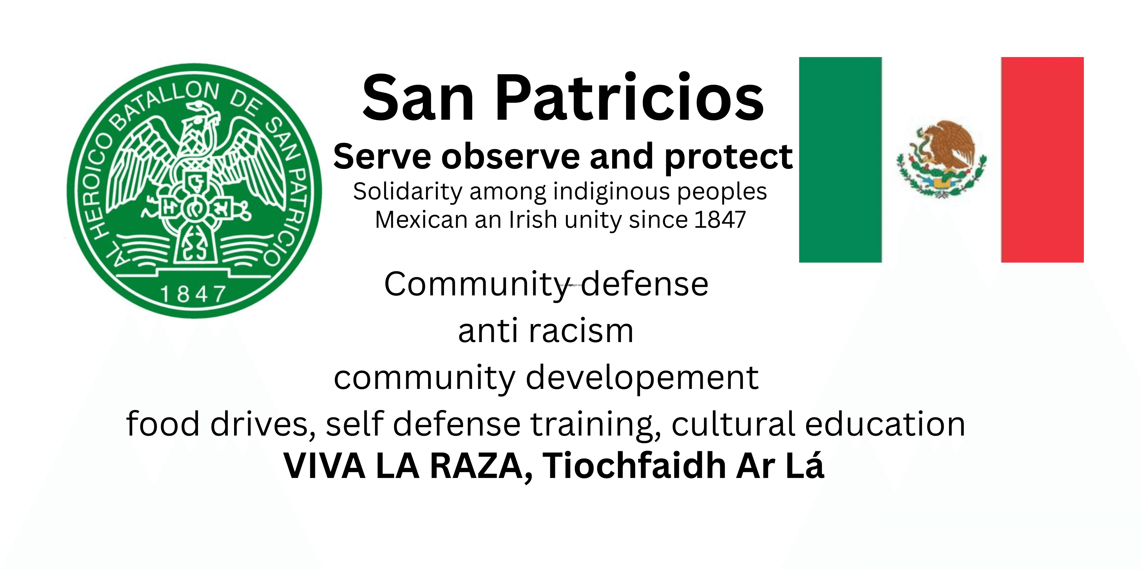 San Patricios brand mark and program overview